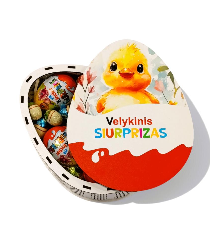 Velykinė dėžutė kiaušinis „Velykinis siurprizas“ BE TURINIO