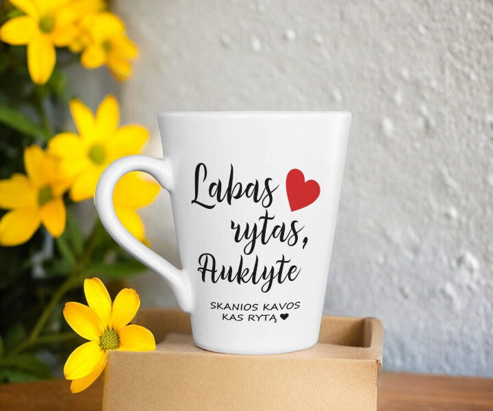 Latte puodelis „Labas rytas, Auklyte“ 300ml