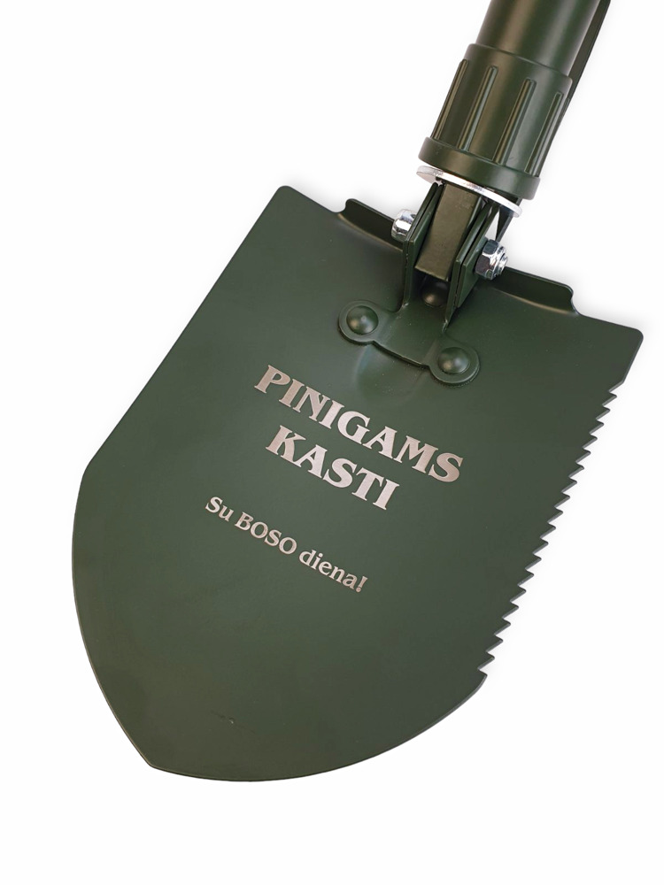 Sulankstomas kastuvas „Pinigams kasti. Su Boso diena!“