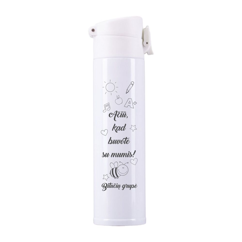 Termo gertuvė Mokytojai „Ačiū, kad buvote su mumis“ (350ml) (Su jūsų pasirinktu grupės pavadinimu)