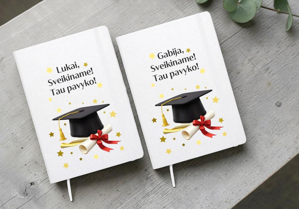 Užrašų knygutė „Sveikiname tau pavyko“ (Su jūsų norimu vardu)