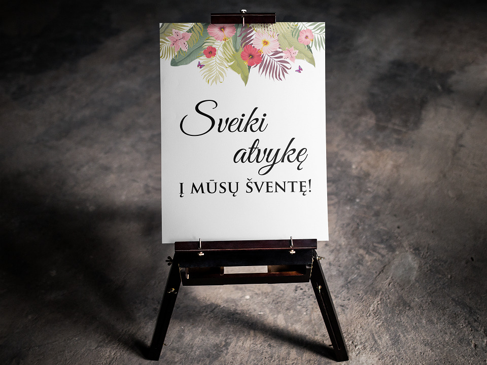 Drobė „Sveiki atvykę į mūsų šventę“