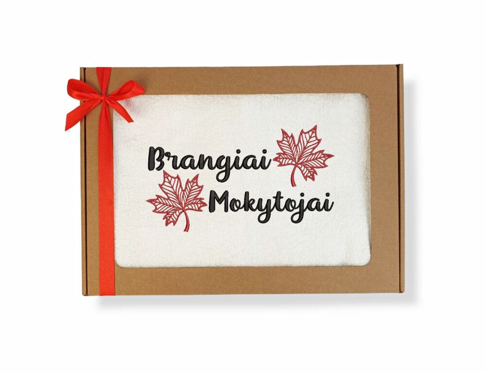 Siuvinėtas rankšluostis „Brangiai Mokytojai“