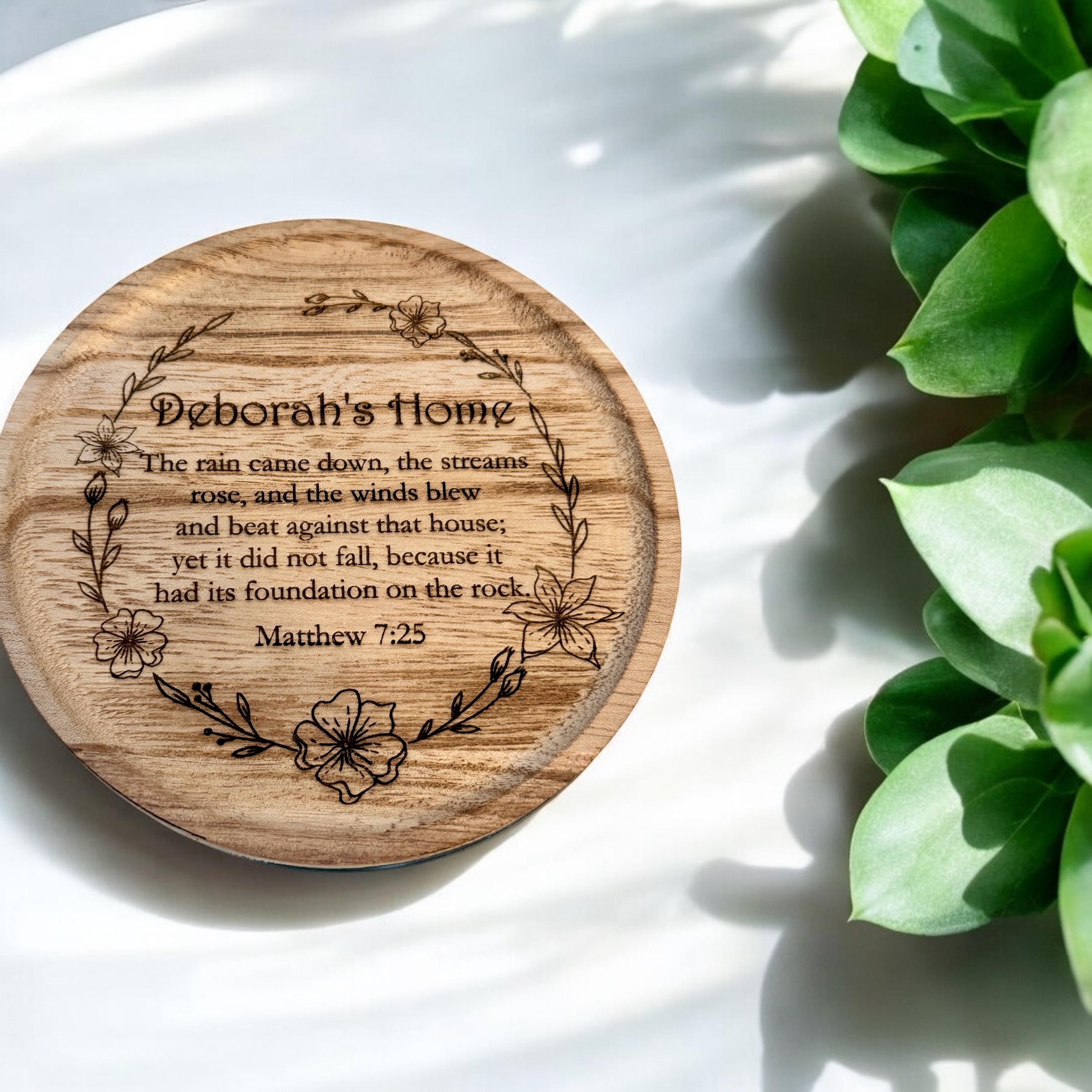 Personalized Engraved Wooden Candle Lid