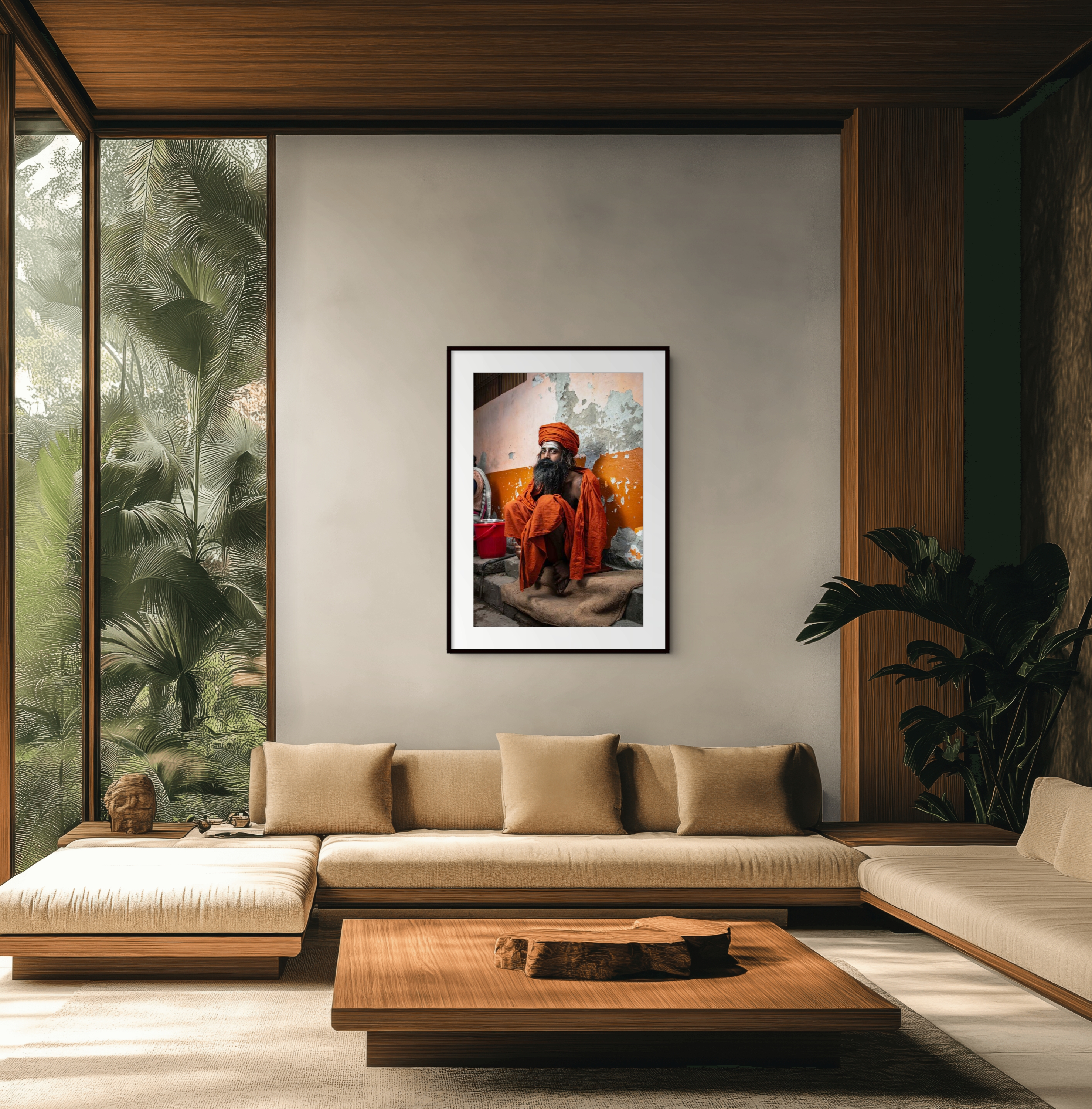 Sadhu - 60x90 Limited Edition Fine Art Print, framed.