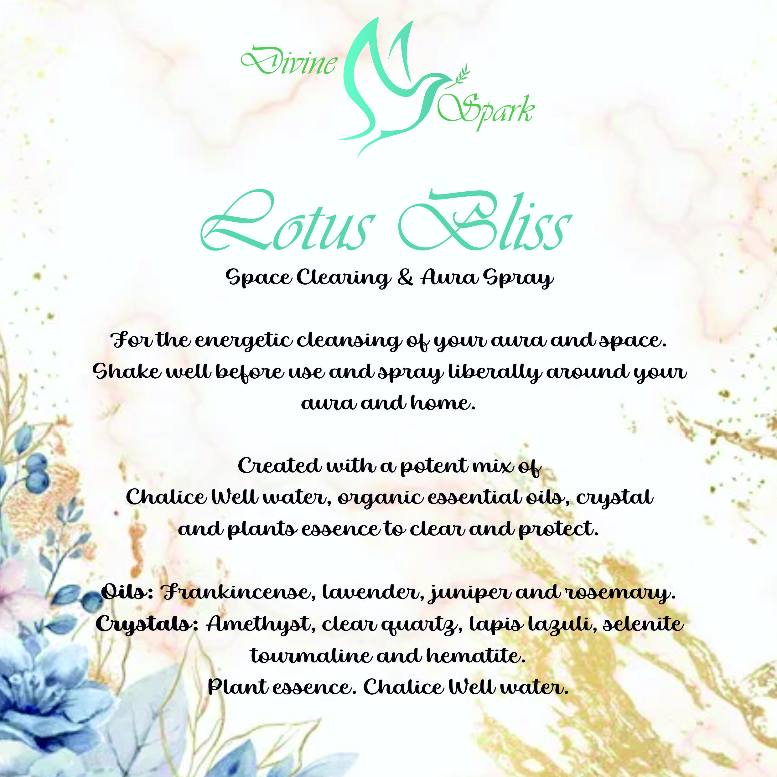*Lotus Bliss* Meditation & Aura Clearing Spray.