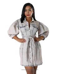 Denim Puff Sleeve Dress