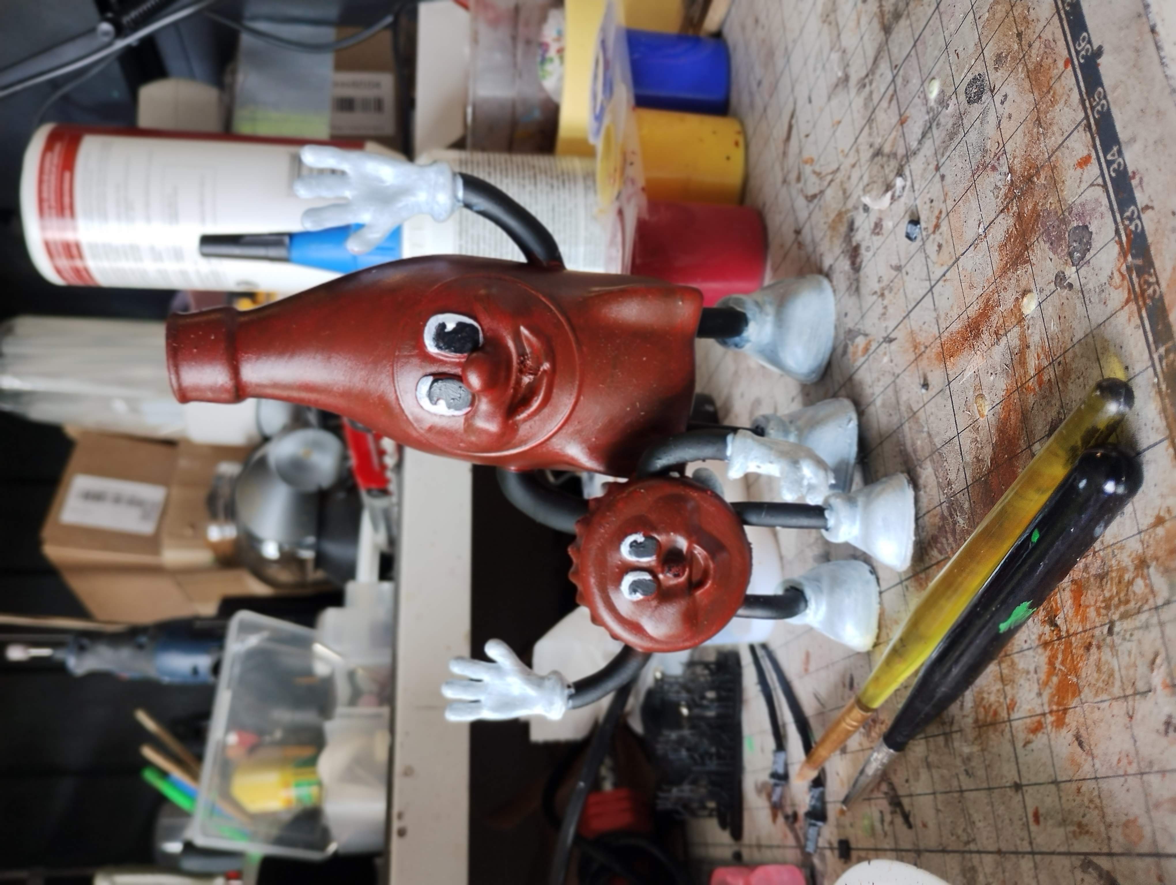 Handmade Fallout Bottle & Cappy Statue – Fan Art Replica Nuka-Cola mascots