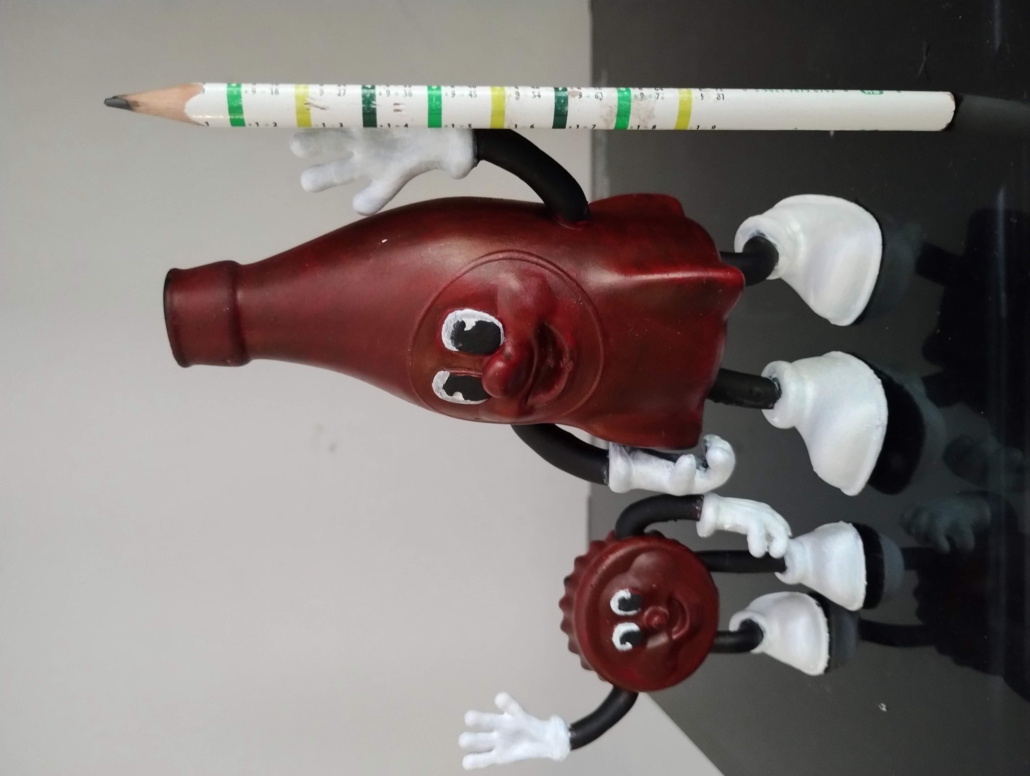 Handmade Fallout Bottle & Cappy Statue – Fan Art Replica Nuka-Cola mascots