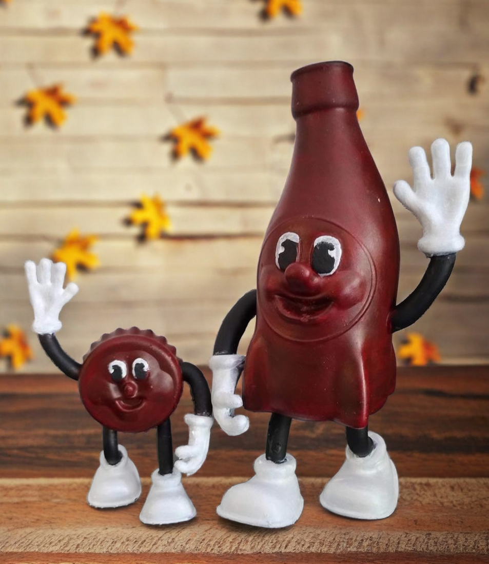 Handmade Fallout Bottle & Cappy Statue – Fan Art Replica Nuka-Cola mascots