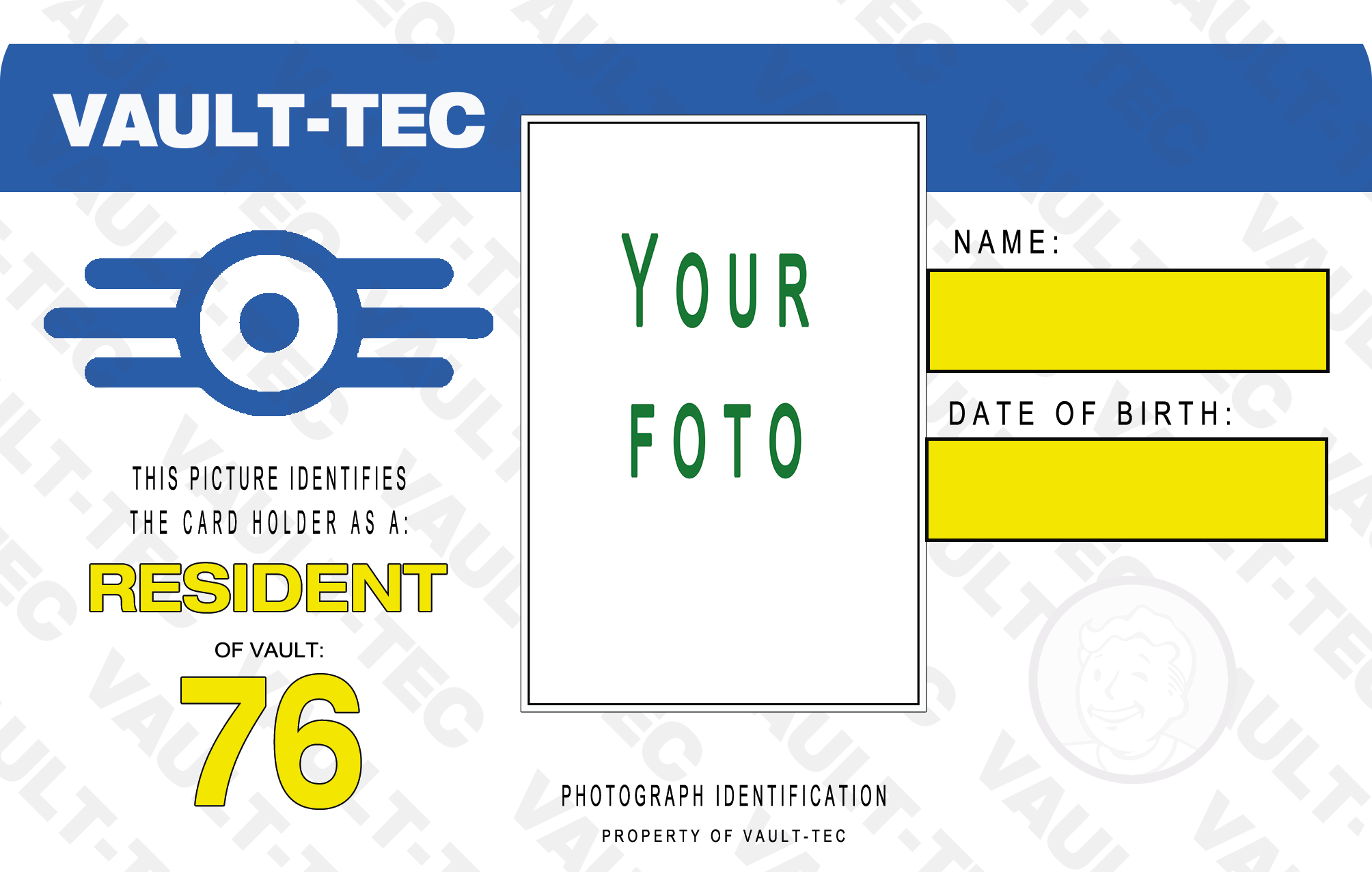 vault-tec resident ID 