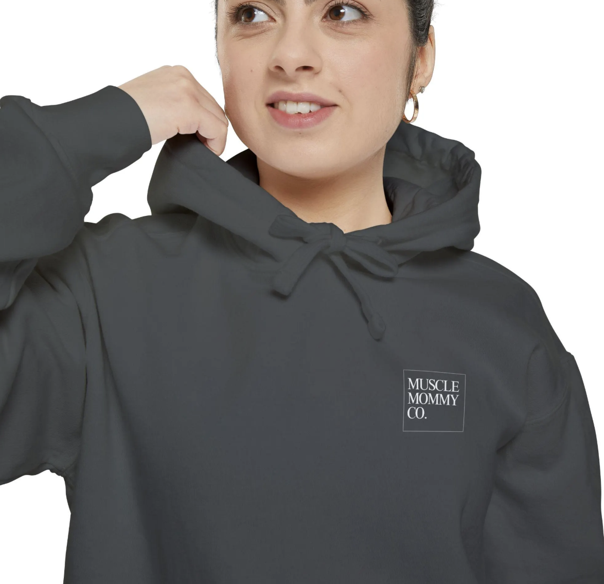 Grey Hoodie | Muscle Mommy Logo