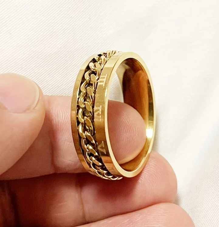 Anel Masculino Dourado