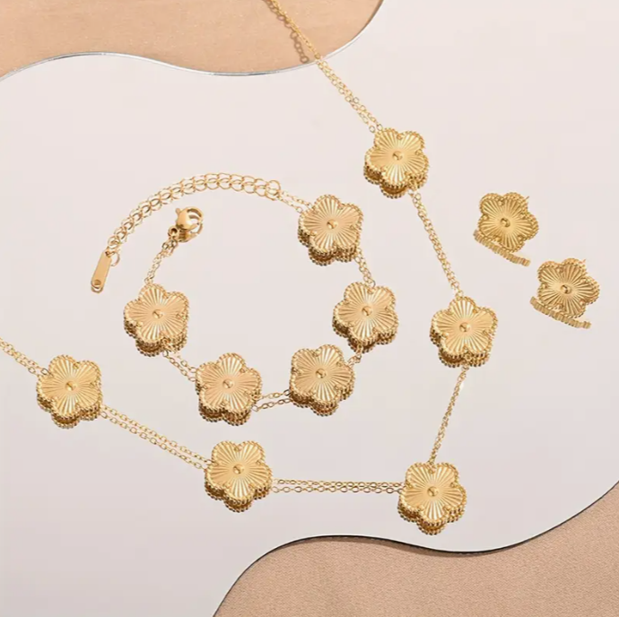 Conjunto Flor Dourada Steela