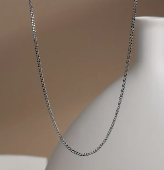 Colar masculino prata simples 50 cm