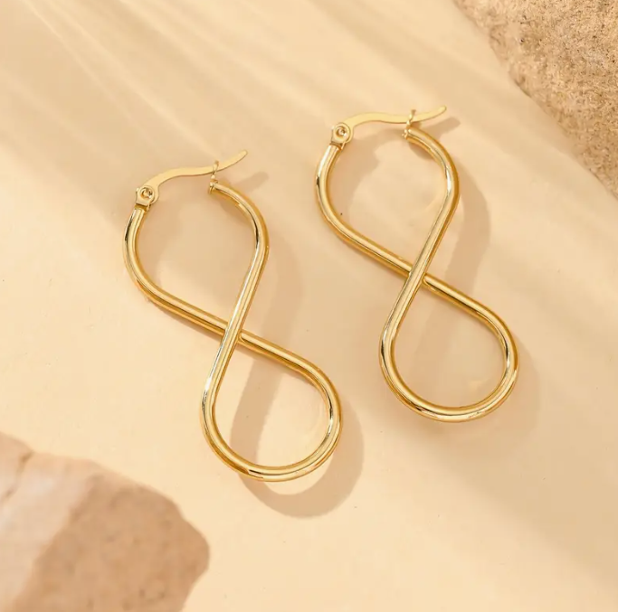 Brincos dourado Infinito Acéya