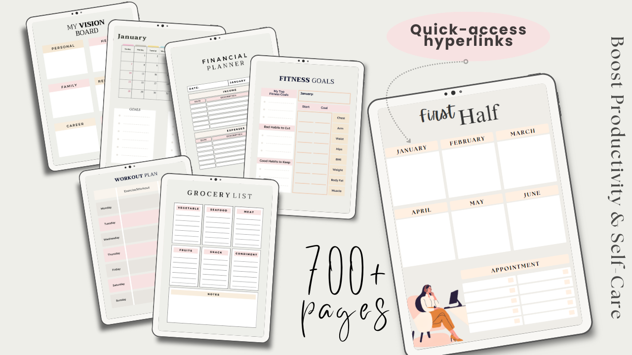 Ultimate Digital Planner | 700+ Pages | Undated & Reusable