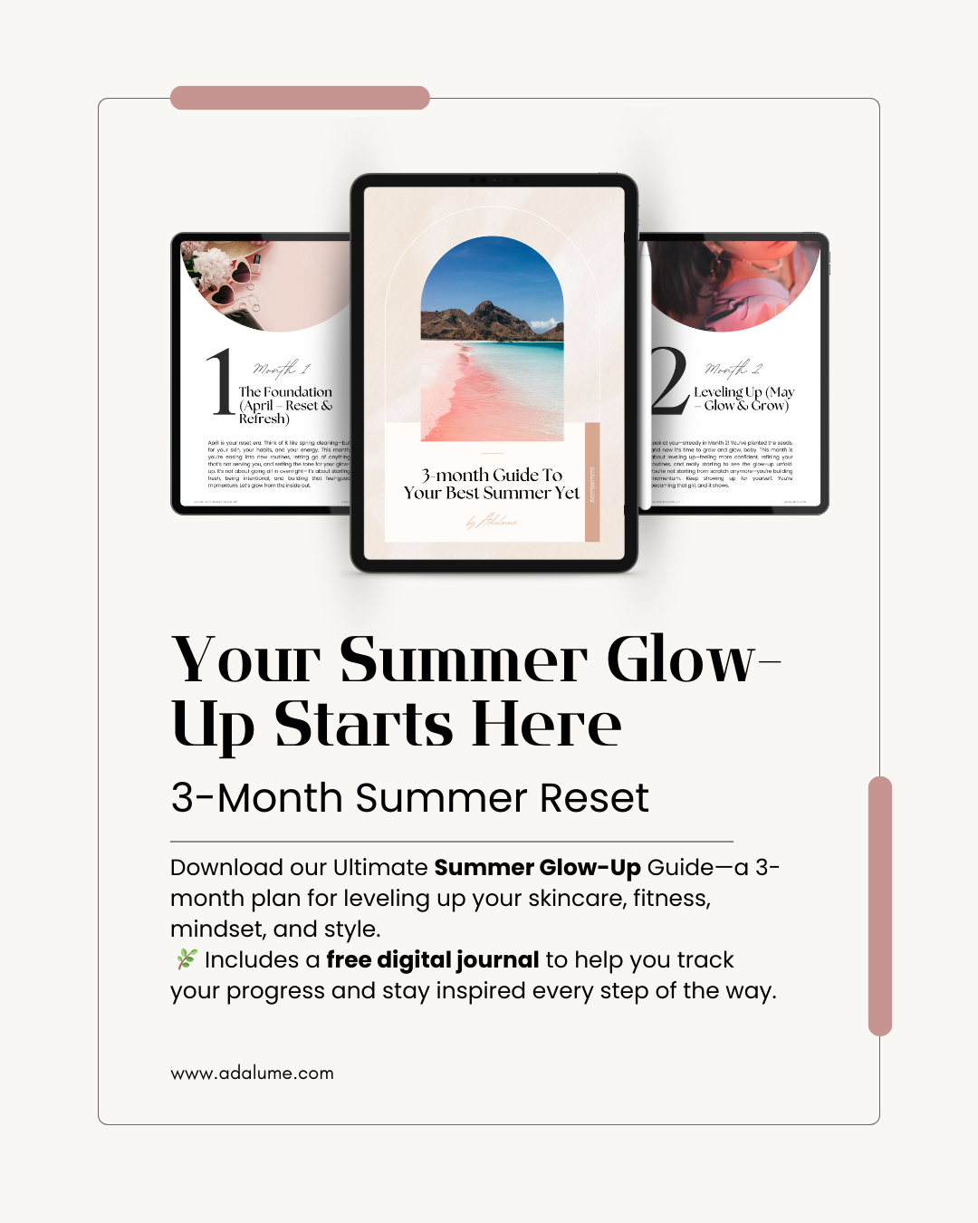 3-Month Guide to Prepare for Your Best Summer Yet + FREE Journal to Track Your Glow-Up Progress 