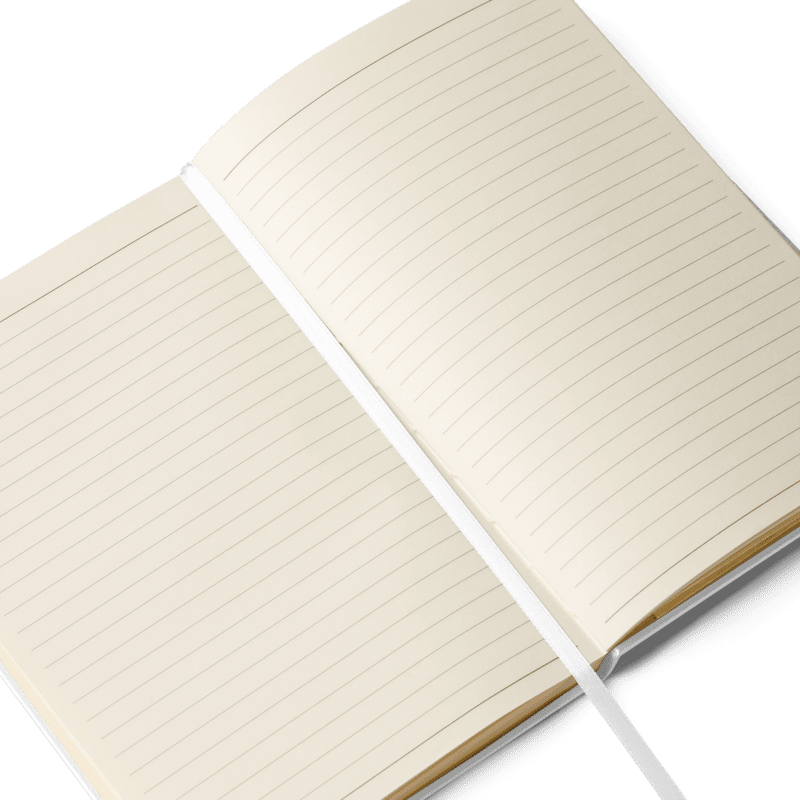 Honey Bear Hardcover Bound Notebook | Cute Kawaii Journal, 5.5″×8.5″ White Aesthetic Stationery