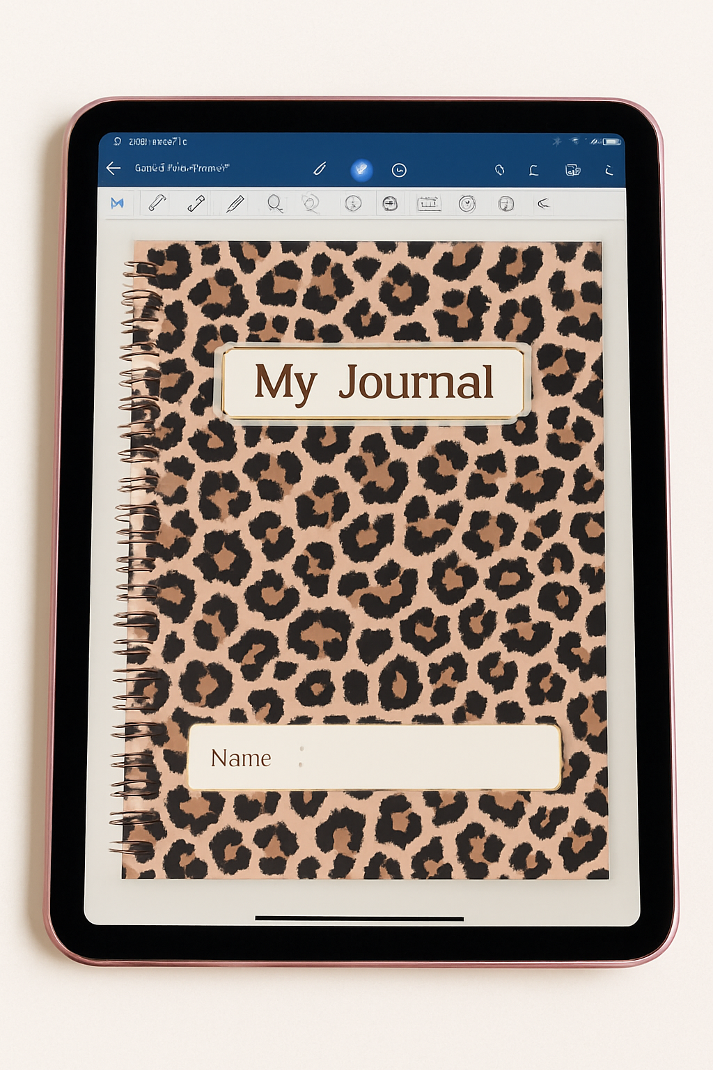 Leopard Print Journal – 90 Pages | Aesthetic Notebook, Digital Printable Diary, Cute Stationery for Notes & Writing 