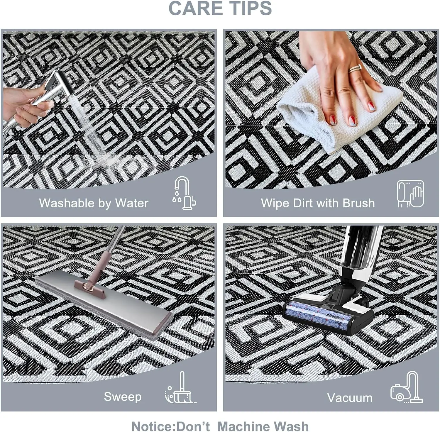 Doppelseitiger Teppich aus Polypropylen für den Außenbereich || Reversible Polypropylene Outdoor Carpet