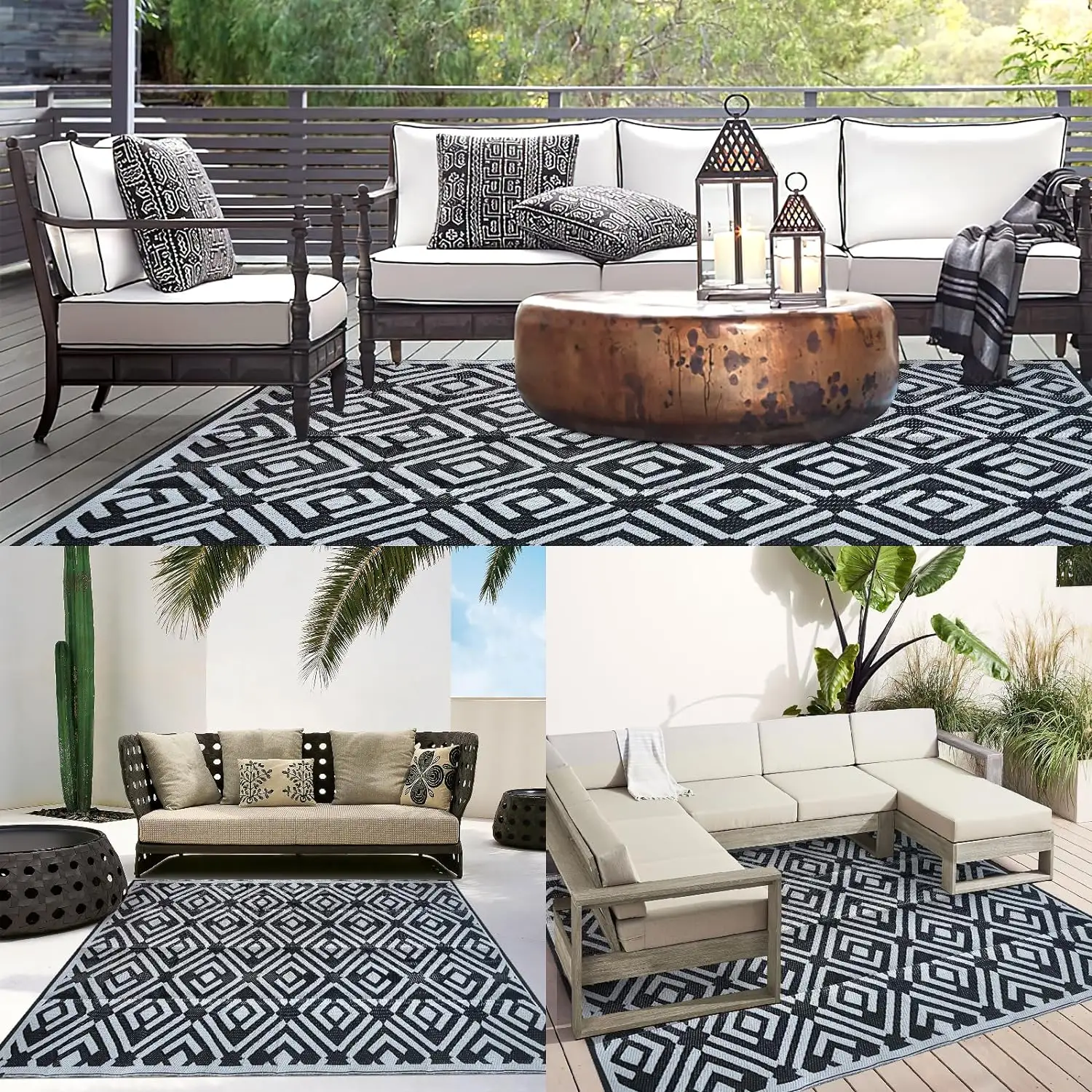 Doppelseitiger Teppich aus Polypropylen für den Außenbereich || Reversible Polypropylene Outdoor Carpet