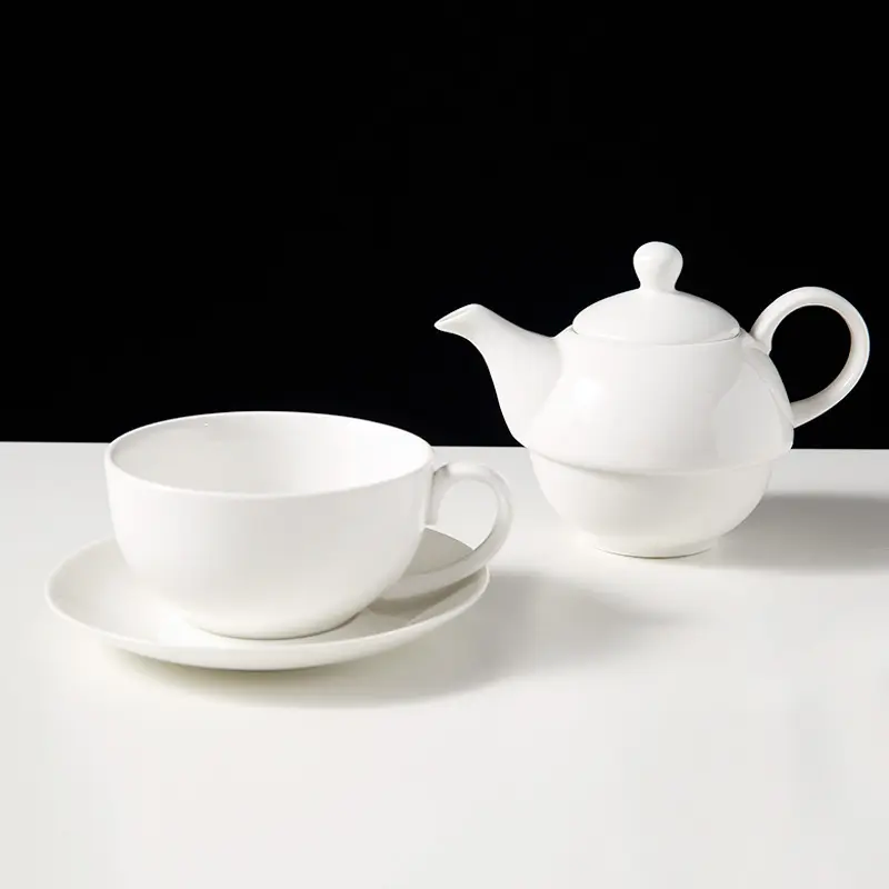 Weißes, langlebiges Porzellan Teekannen-Set, Minimalistisches Design || White Durable Porcelain Teapot Set, Minimalist Design