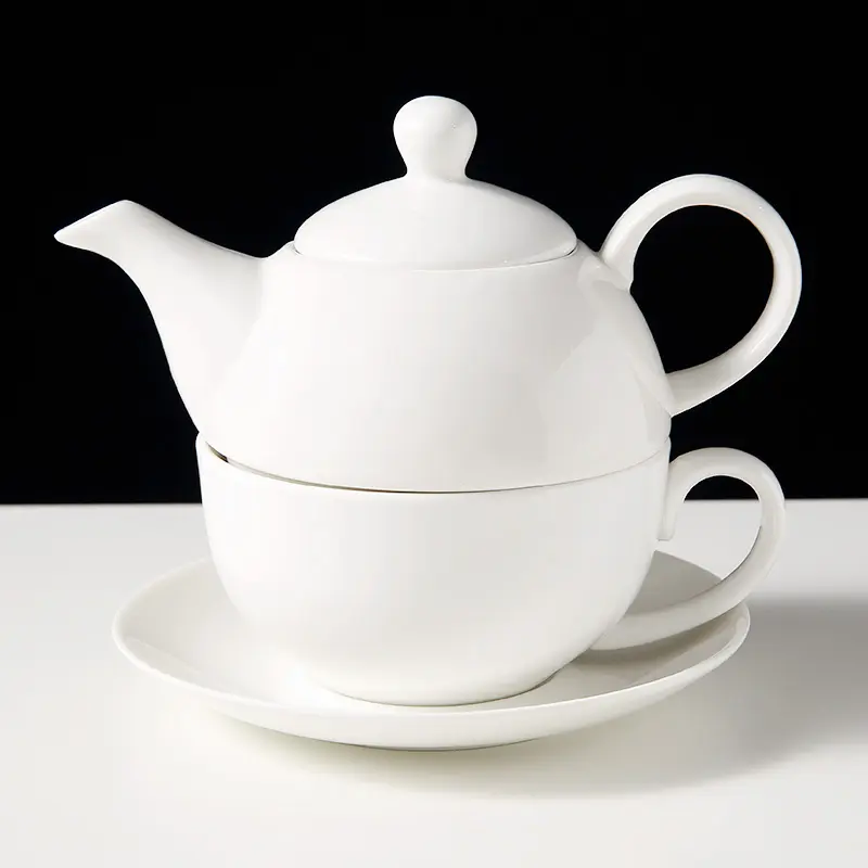 Weißes, langlebiges Porzellan Teekannen-Set, Minimalistisches Design || White Durable Porcelain Teapot Set, Minimalist Design