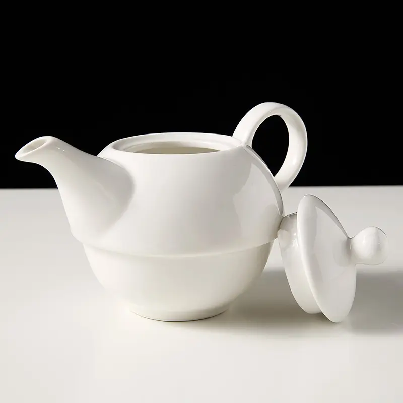 Weißes, langlebiges Porzellan Teekannen-Set, Minimalistisches Design || White Durable Porcelain Teapot Set, Minimalist Design