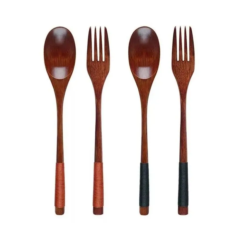 Elegantes Holz-Besteck-Set, tragbar und langlebig, ideal für Hochzeiten und Zuhause || Elegant Wooden Cutlery Set, Portable and Durable, Ideal for Weddings and Home Use