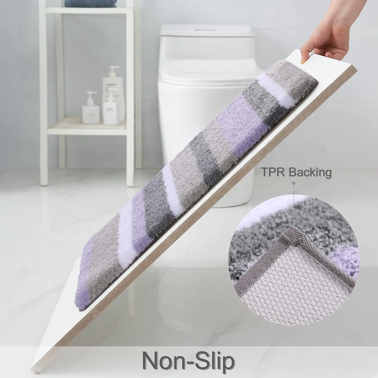 Badezimmerteppich aus Flanell Memory Foam || Thickened Memory Foam Bathroom Carpet with Fleece Surface