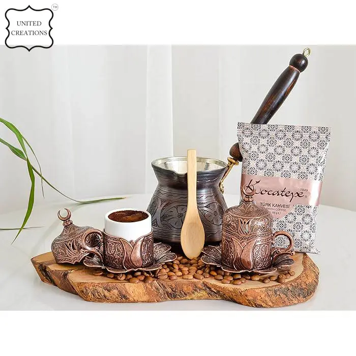 Osmanisches Design Türkische Kupfer Kaffekanne || Ottoman Design Copper Turkish Coffee Pot