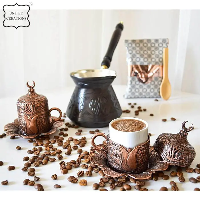 Osmanisches Design Türkische Kupfer Kaffekanne || Ottoman Design Copper Turkish Coffee Pot