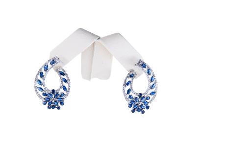 Aretes de aro con cristales azules