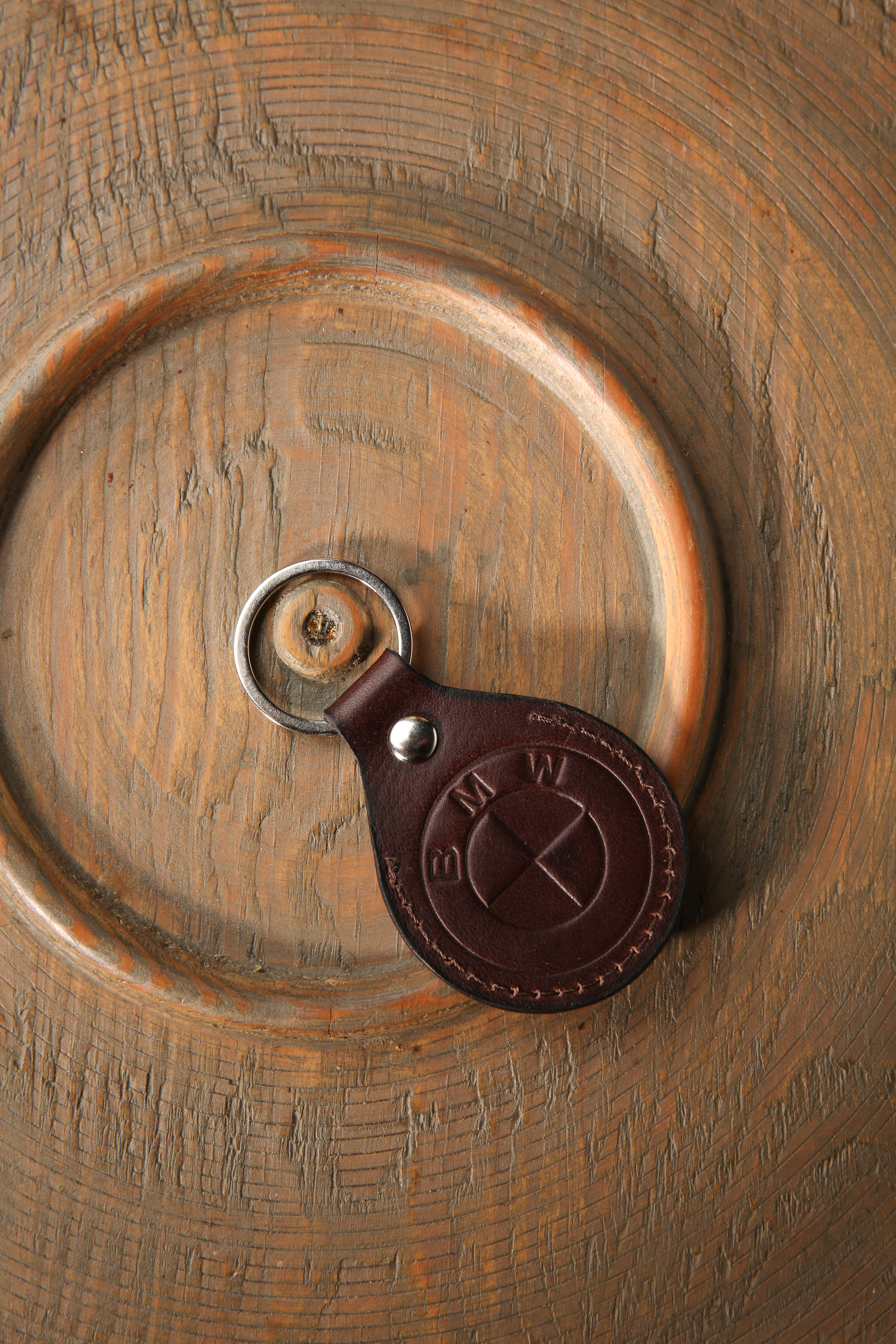 Leather BMW keychain