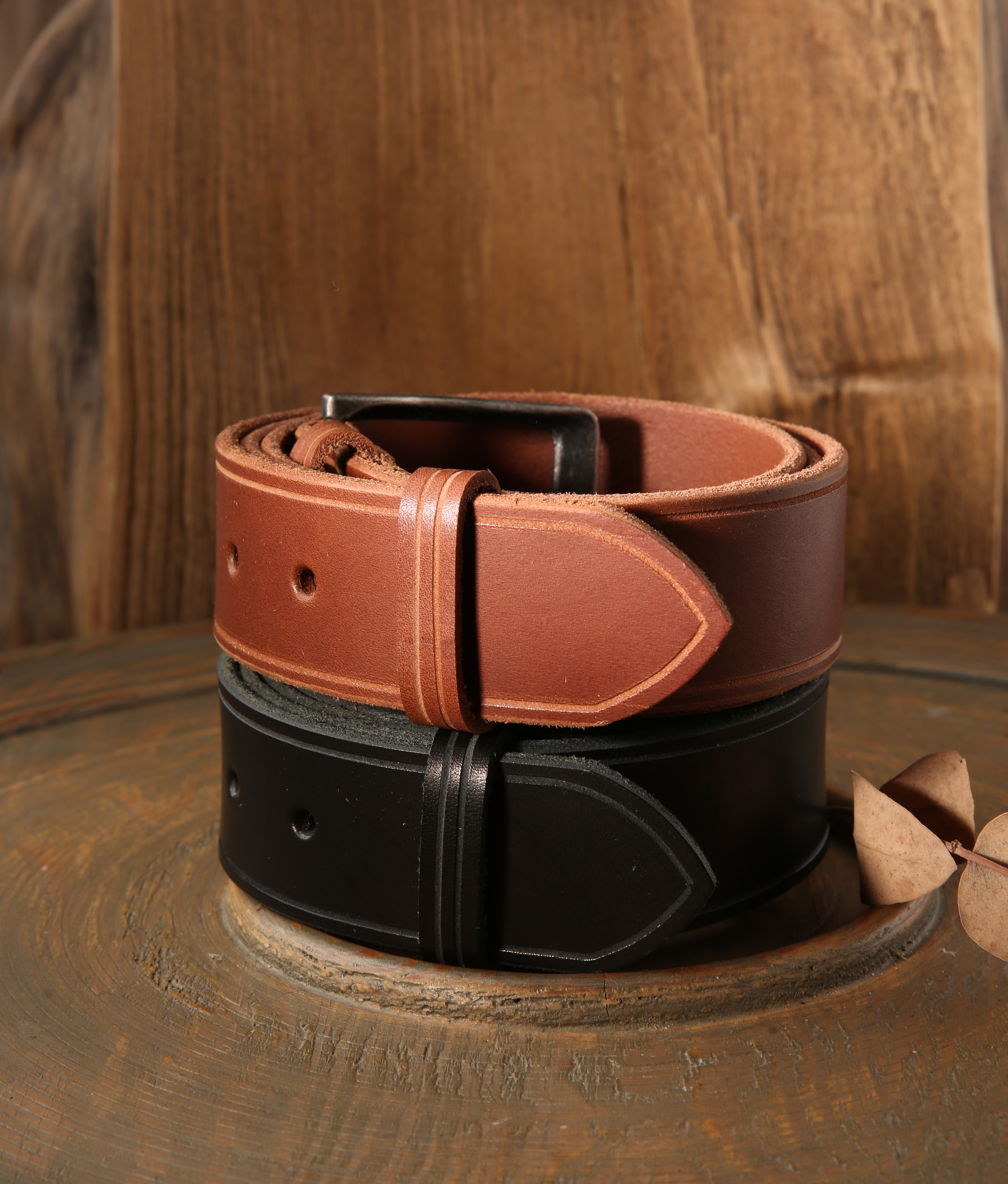 Leather Belt "Vero" with Decorative line