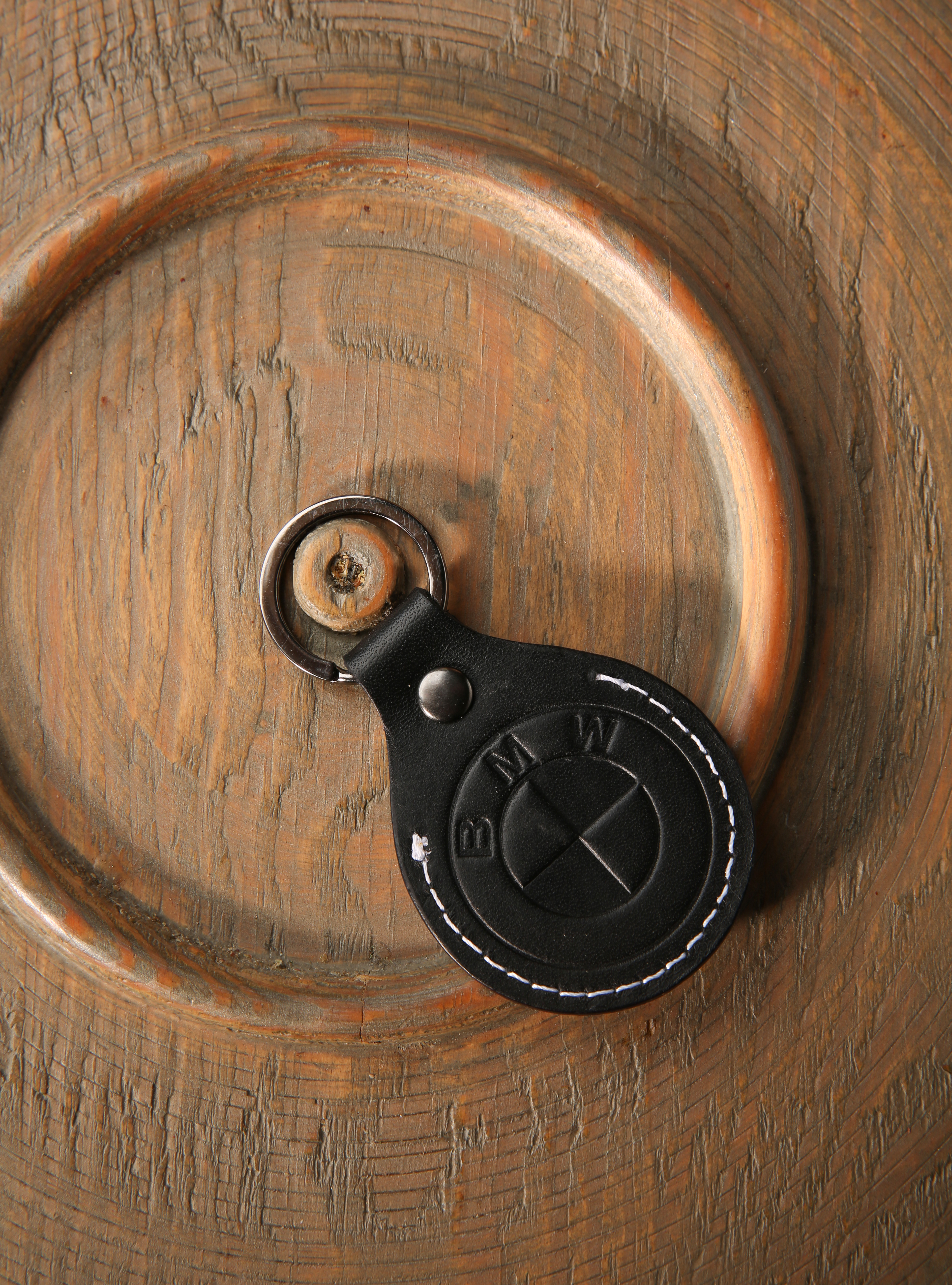 Leather BMW keychain