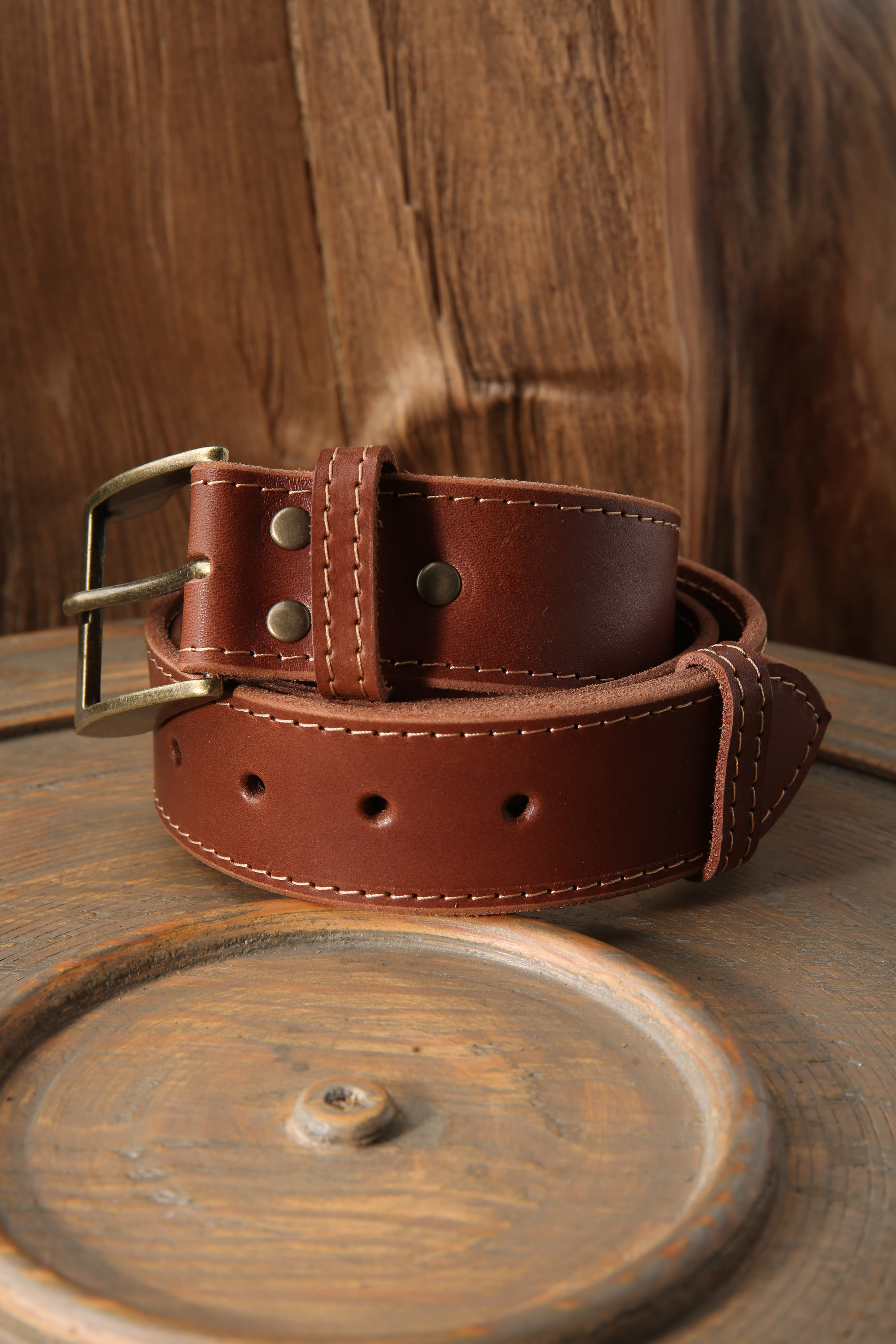 Leather Belt "Vero" Stitched