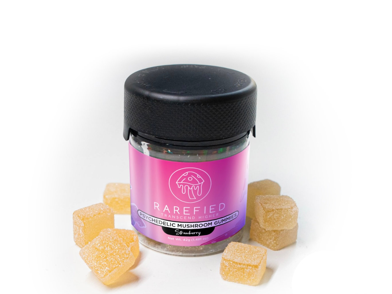 Rarefied Psilocybin Strawberry Mushroom Gummies 3.6G