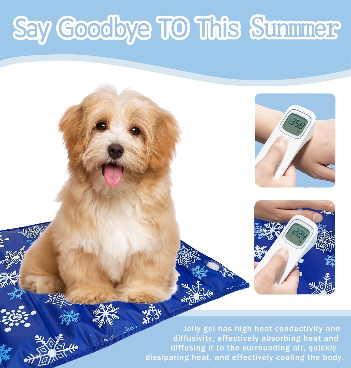 Dog Cooling Mat,Large 35.5"X18.9"-Gel Cooling Mat for Dogs and Cats,Internal Waterproof,Cooling Fiber Material,Cool Dog Bed for Summer,Easy to Clean,Suitable for Indoor and Outdoor