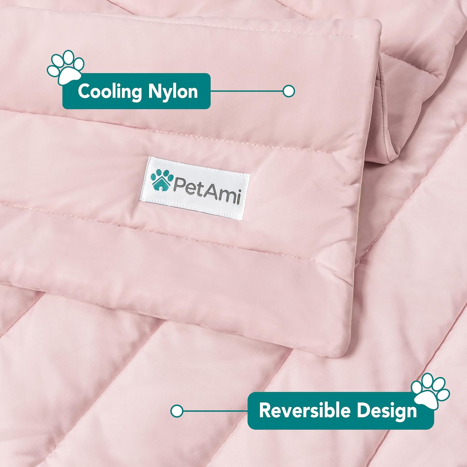 Cooling Mat for Dog, Premium Pet Cooling Blanket for Crate Kennel, Indoor Cat Cool Sleeping Pad, Q-MAX Cold Sofa Couch Cover for Summer, Pink, Small (24x32)
