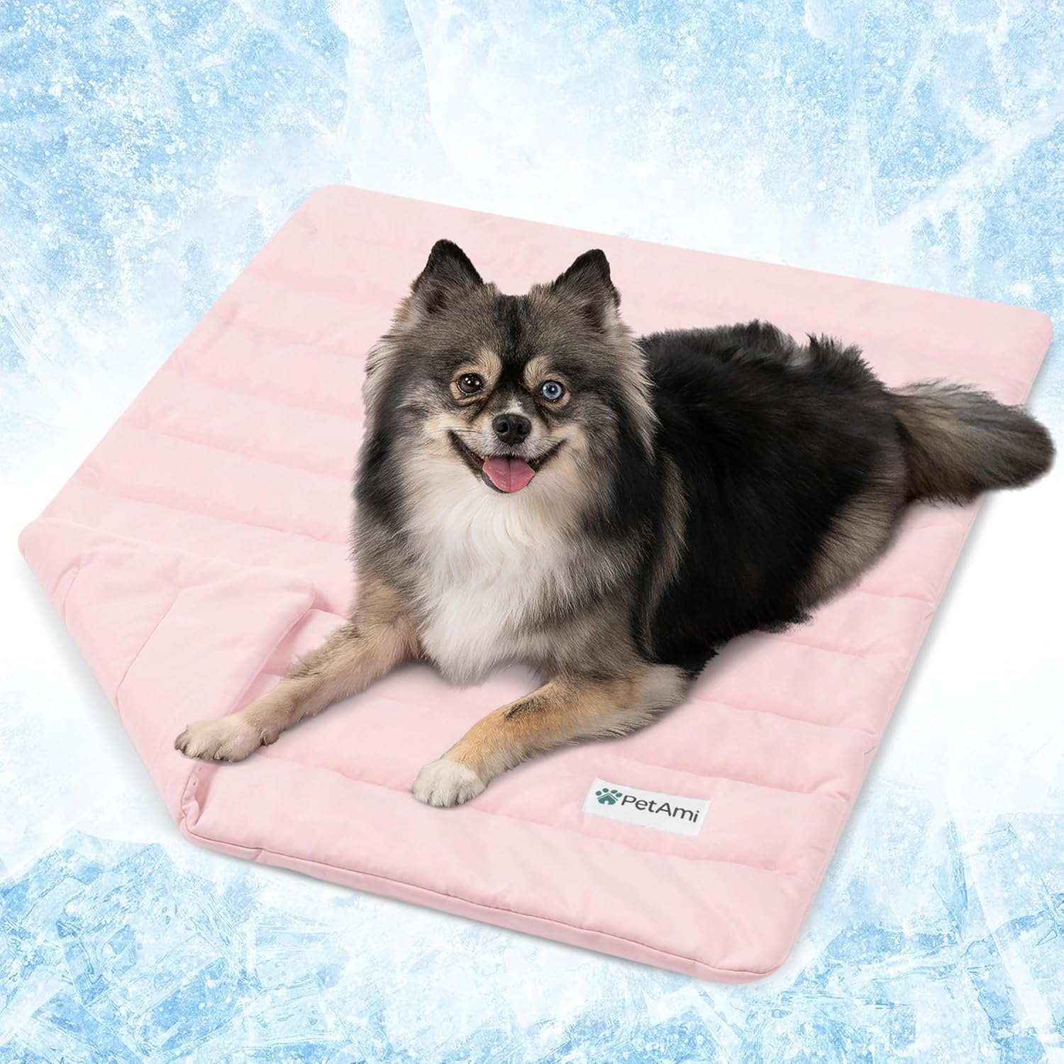 Cooling Mat for Dog, Premium Pet Cooling Blanket for Crate Kennel, Indoor Cat Cool Sleeping Pad, Q-MAX Cold Sofa Couch Cover for Summer, Pink, Small (24x32)