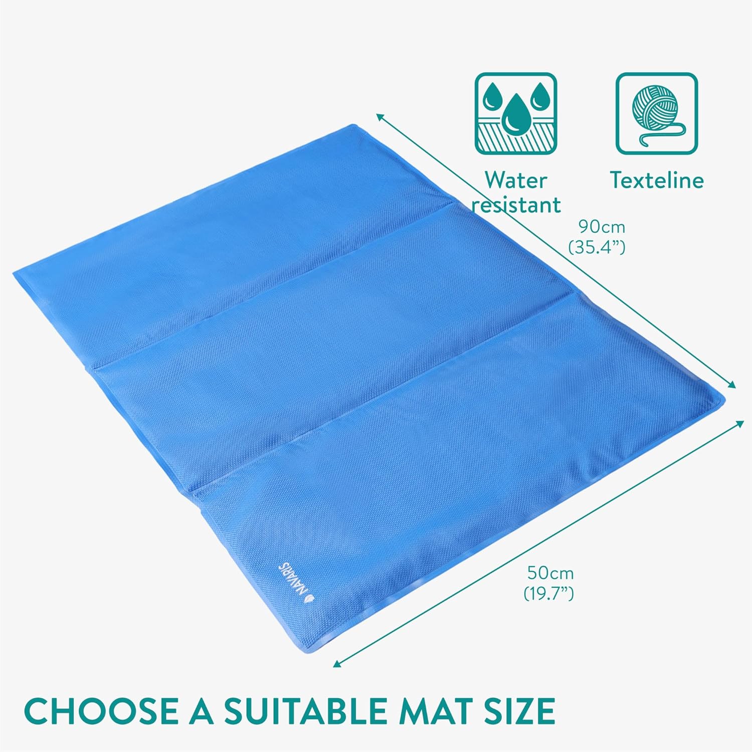 Pet Cooling Mat with Durable Textiline Cover - Cool Pad for Dog or Cat - Cooler Bed Mats for Dogs or Cats - 19.69 x 35.43 x 0.20 (50 x 90 x 0.5 cm)