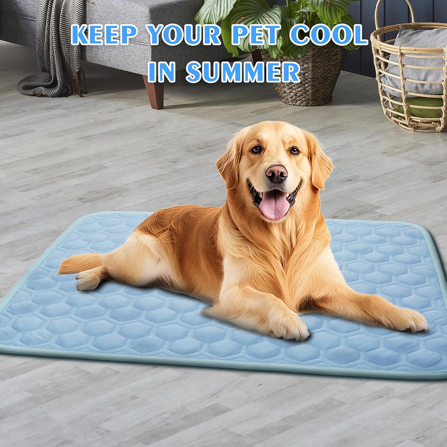 Dog Cooling Mat, Pet Dog Self Cooling Pad, Ice Silk Washable Cooling Mat for Dogs Cats Kennels Crates Beds
