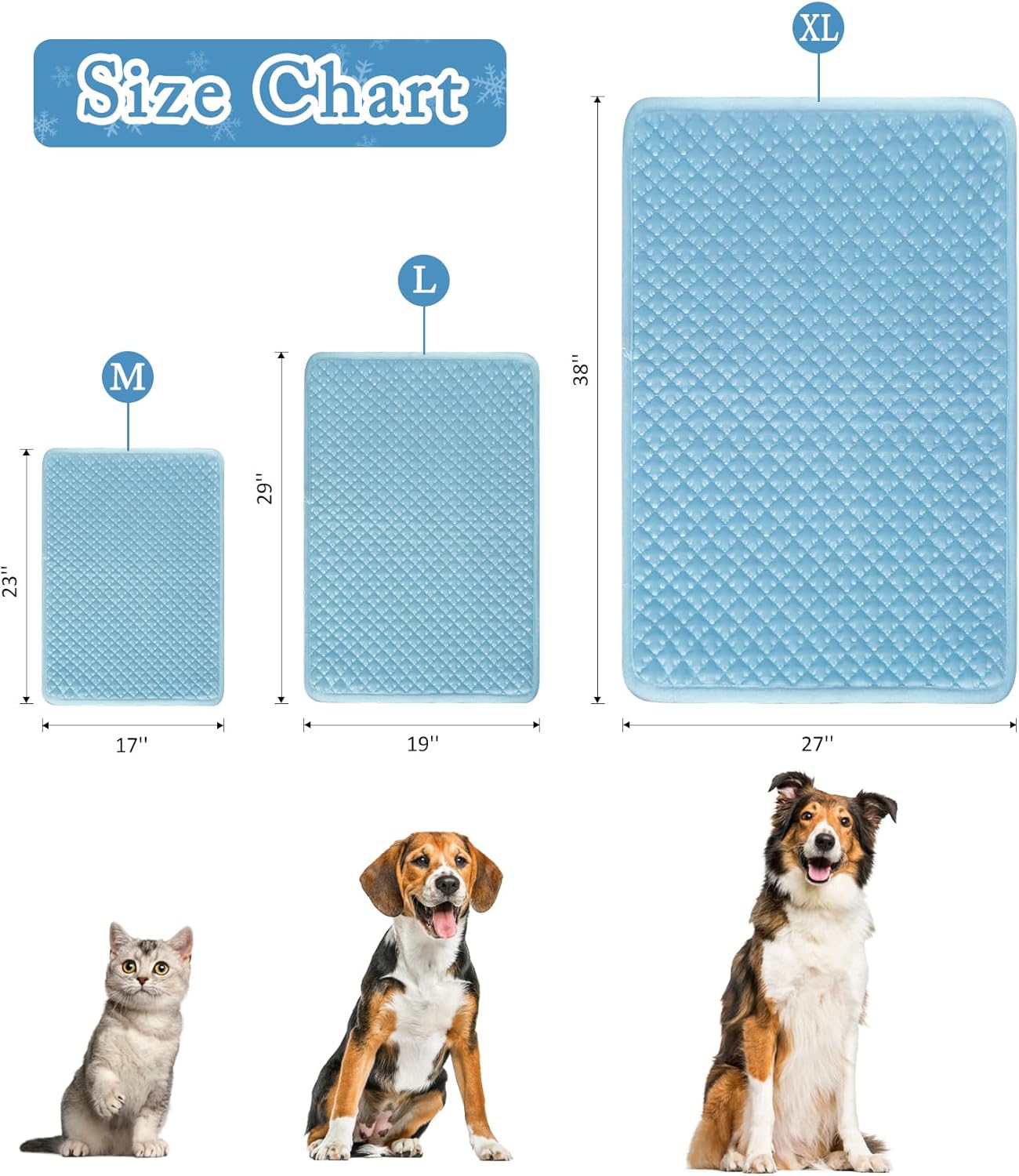 Dogs Cooling Mat Pet Cool Pads Blanket Sleeping Kennel Mat,Washable Ice Silk Sleep Mat Pad Breathable for Large Dogs Cats Large