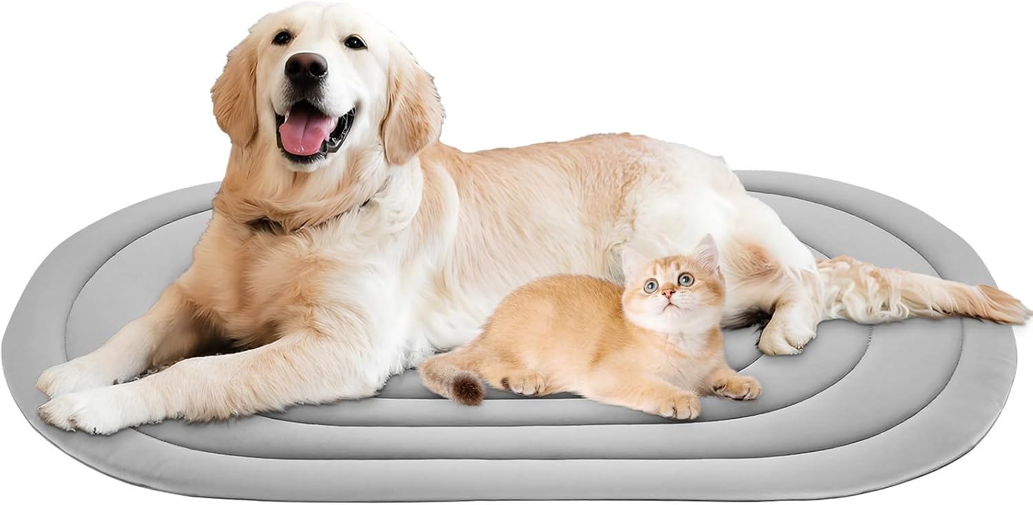 Pet Dog Cooling Mat 39“x27” Reversible Cooling Pad for Dogs and Cats, Comfort Ice Silk Cotton Summer Self Cooling Dog Bed Outdoor Indoor Washable, Ideal for Kennel Sofa Floor Car Seats