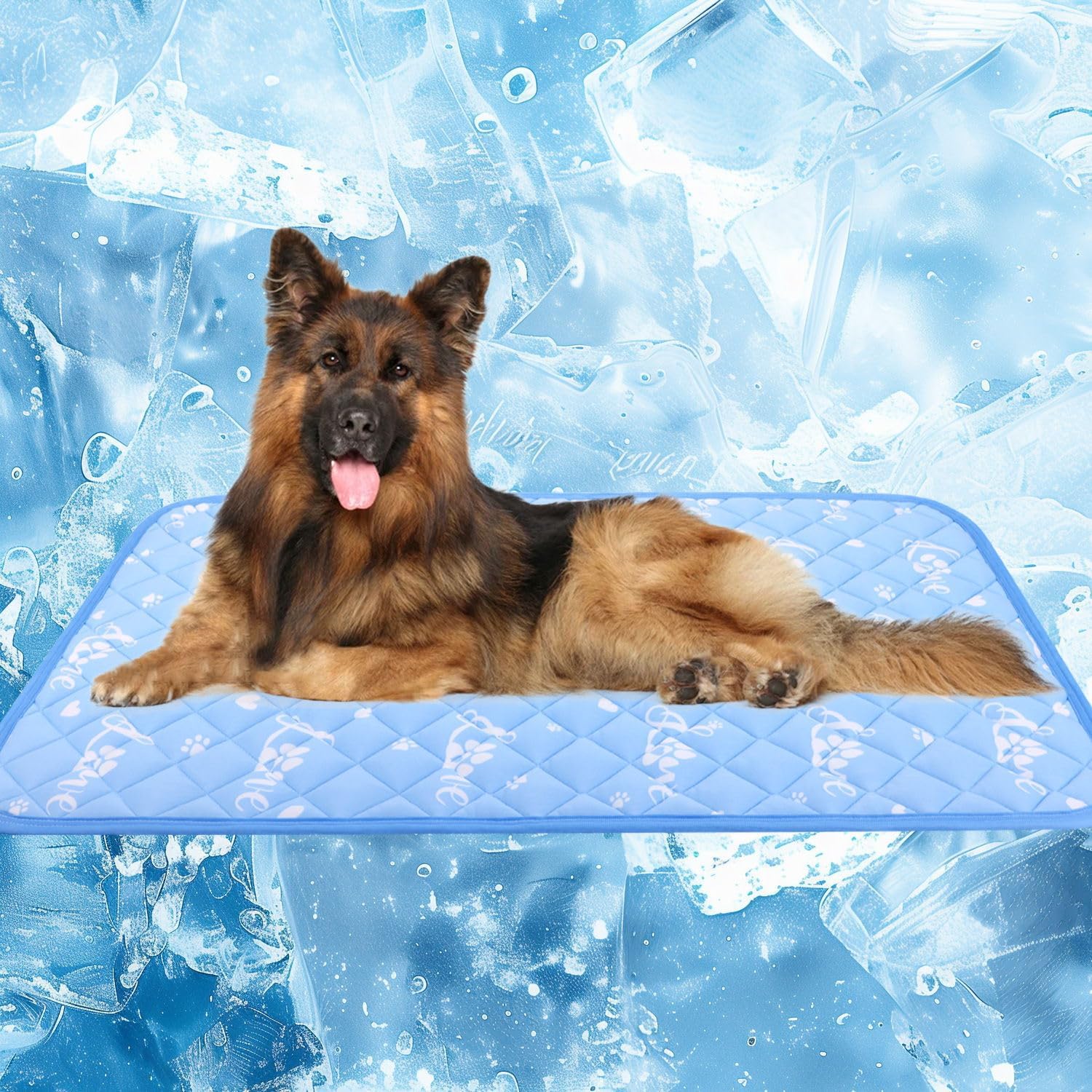 Dog Cooling Mat 59" x 40" Arc-Chill Cool Fiber & Endothermic Color Changing Double-Sided Cooling & Warm Dog Mat, Foldable Washable Summer Pet Blanket