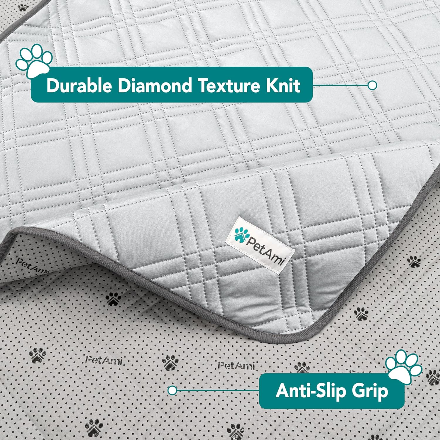 Waterproof Cooling Mat for Dog, Premium Pet Cooling Blanket for Bed Crate, Anti Slip Indoor Dog Cool Pad for Sleeping, Q-MAX Large Sofa Couch Cover Mat for Cat, Light Grey, 60x80