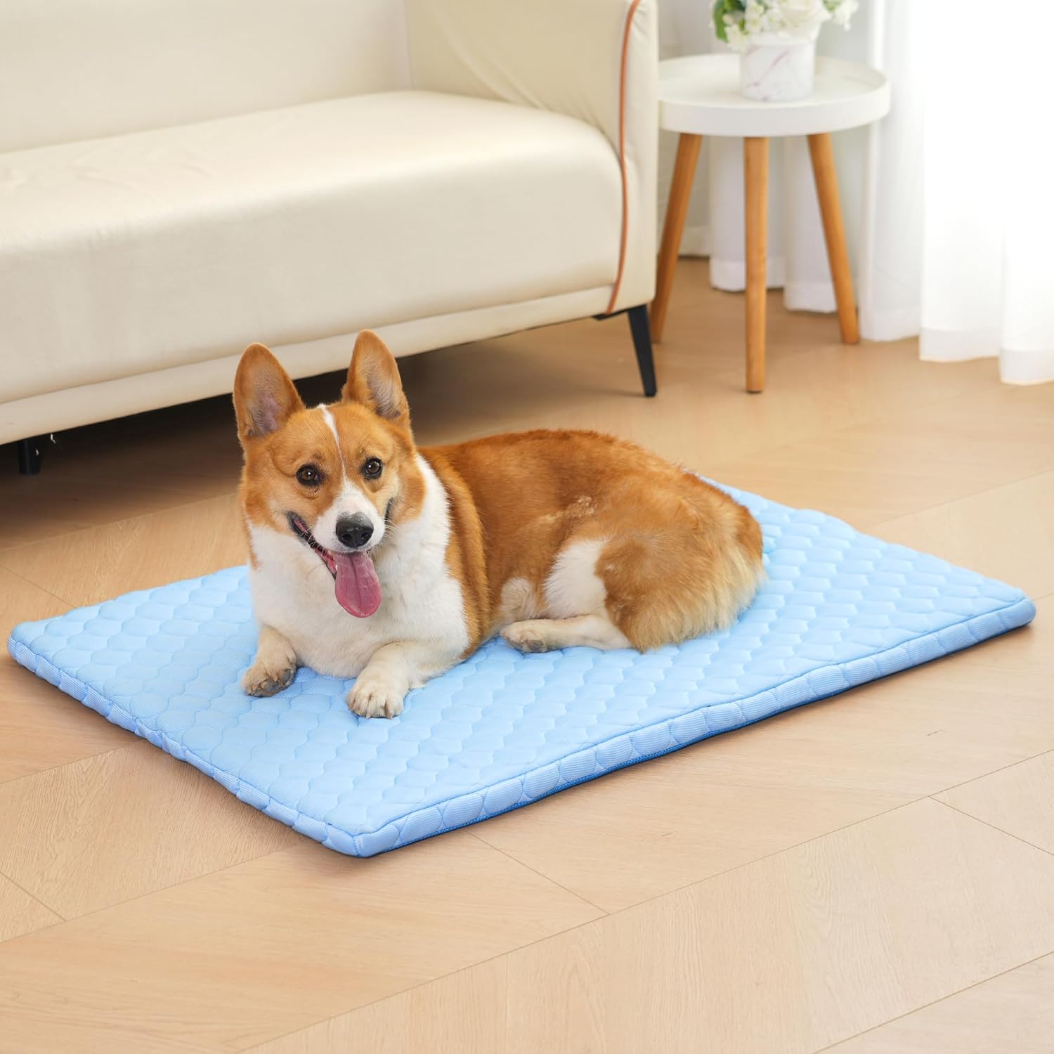 Dog Cooling Mat, Thickened Pets Cooling Pad, Durable & Machine Washble, Indoor Outdoor Uses in Crate, Kennel, Bed, (Medium)