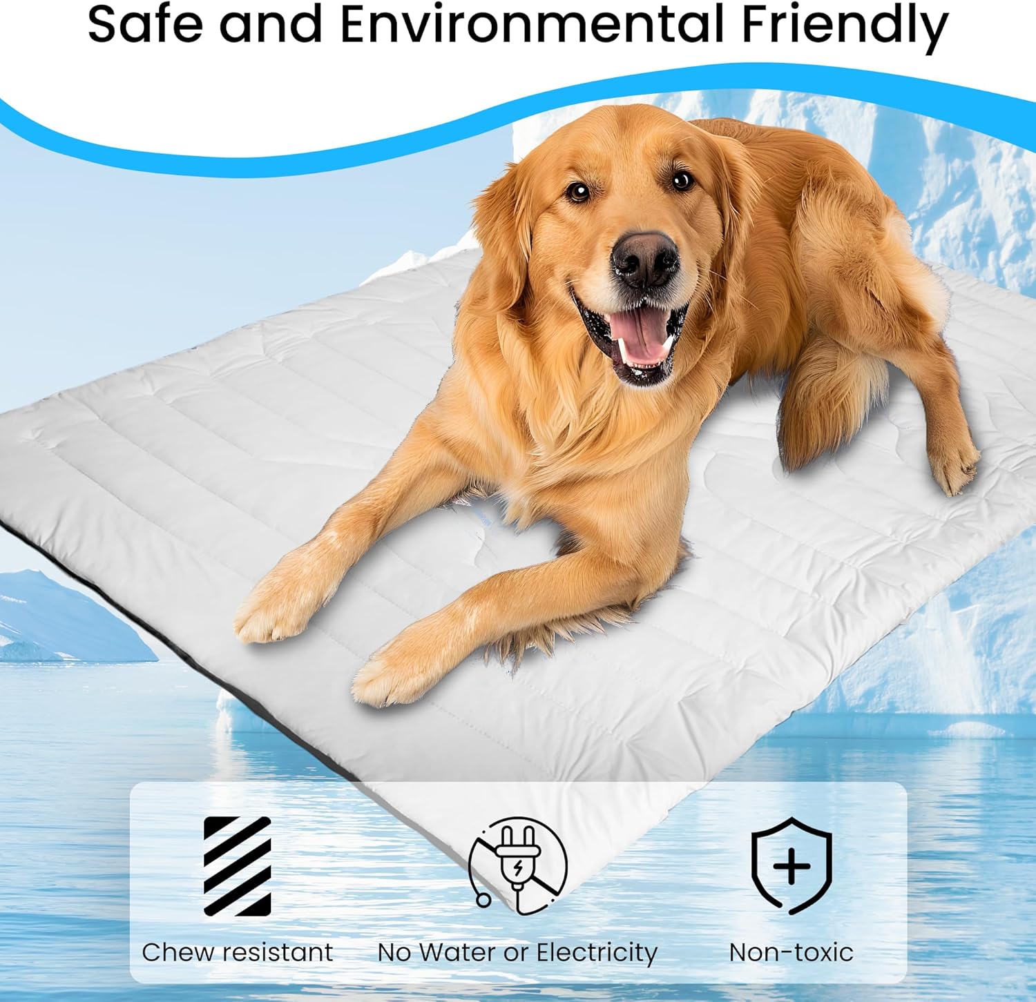 Dog Cooling Mat, 48" x 28" Reversible Pet Pad (Chilling & Self-Warming), Washable Self-Chill Mat, Non-Slip & Foldable for Crate, Kennel, Bed & Sofa – Grey